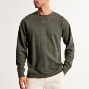 A&F Men's Long-Sleeve Grid Waffle Tee